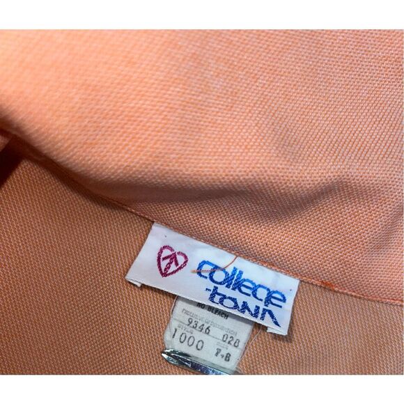 Vintage 70s Collage Town Peach Button Tie Waist Tailored Jacket Blazer Size 7/8 - Picture 7 of 8